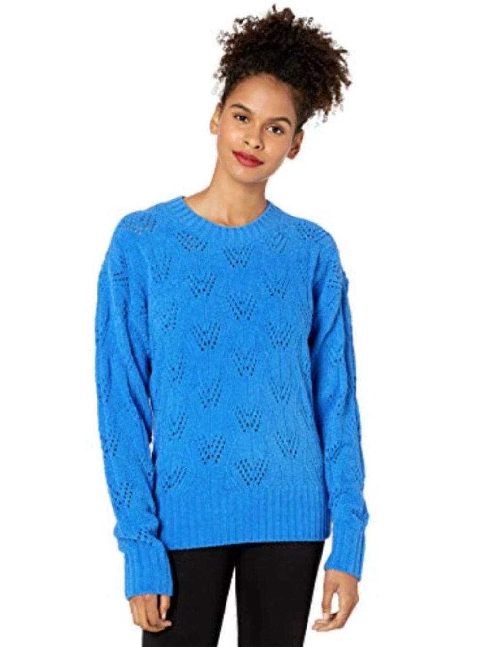 BCBGMaxAzria Women’s Pointelle Crewneck Sweater